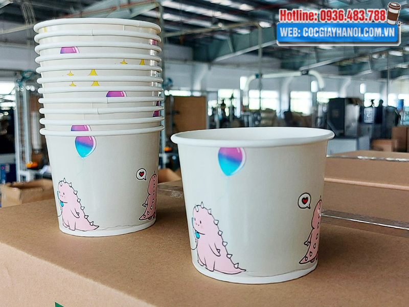 Tô giấy 320ml hình khủng long